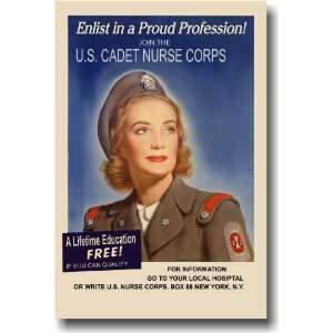   Join US Cadet Nurse Corp   Vintage Reprint Poster