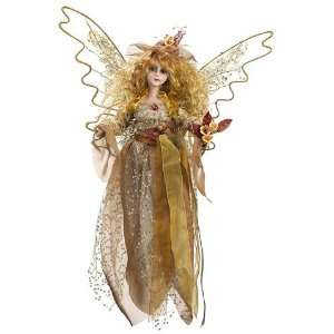  14 Sitting Fairy Ornament Gold Amber (Pack of 2)