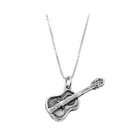 LGU Sterling Silver Bass Guitar Charm with 18 Inch Box Chain Necklace