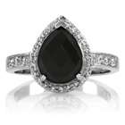    Nocturns 2 ct Pear Cut Black Onyx Engagement Ring   Final Sale