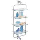 Organize It All 4 Tier Glass Bathroom Shelf   Chrome   31.25 H x 11.5 