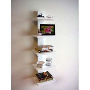 Proman Products Spine Wall Book Shelves in White WM16566 by Proman 
