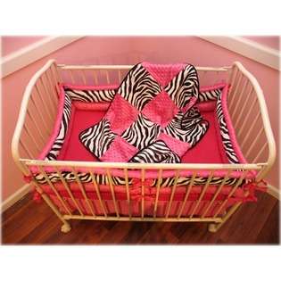 Ozark Mountain Kids Hot Pink Zebra Mini Crib Bedding Collection at 