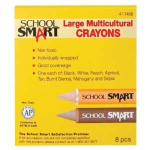   Multicultural Crayons   8 Large Size in a Tuck Box Arts, Crafts