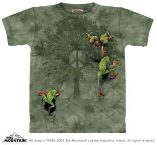PEACE TREE FROG ADULT T SHIRT THE MOUNTAIN    IN STOCK  