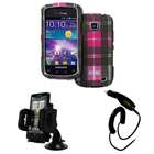 EMPIRE Plaid Hard Case + Phone Mount + Car Charger for Sam Illusion 