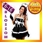 E47 French Maid Ladies Fancy Dress Party Hens Night Party Costume 