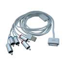 AmeriMax Component AV TV Video Cable USB Audio 5 RCA for iPhone4 4S 