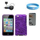 Bestpriceshop Durable TPU Skin Cover Purple Zebra Case for Apple iPod 