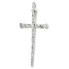 Bling Jewelry Sterling Silver Hammered Cross Pendant