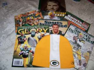 GREEN BAY PACKERS 2007 PLAYER SIDELINE KNIT HAT & 6+ SI FAVRE 