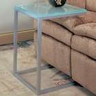 Coaster Pewter finish metal and frosted glass top slide under sofa 