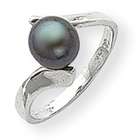 goldia 14k Gold 7mm Black Pearl A Diamond ring