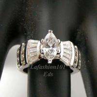 Womens Beautiful Marquise cut Wedding Ring size 7  