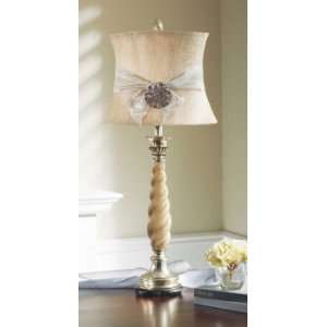   Lamp With Bow Medallion Shade Polyresin 1h 3wa Y SWITCH CRE Set of 2