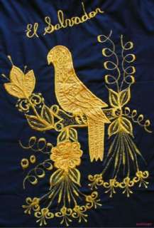 Parrot Embroidered Vintage Tent Dress El Salvador Scallop MuuMuu BoHo 