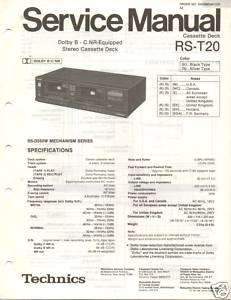 Original Technics Service Manual RS T20 Cassette Deck  