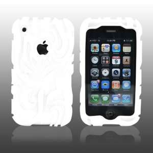    Naztech iPhone 3GS Silicone Case White Tribal & Screen Electronics