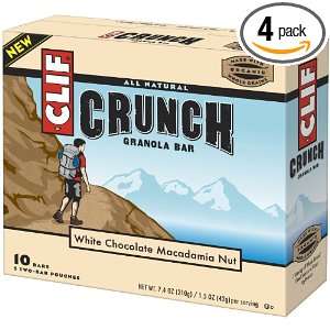 Clif Crunch Bar, White Chocolate Macadamia Nut, 10 Count Box (Pack of 