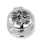 Jewelry Adviser Gifts Silver polished Rose Round Jewelry Box