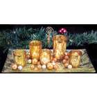   East 9 Piece Gold Toned Glass Christmas Votive Candle Garden Set