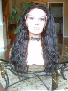 Full Lace Cap 100% Indian Remy Human Hair Wig 24 Wavy  