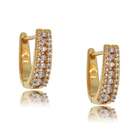   earrings 2 gogeous cz set yellow gold huggie hoop for kids teens 14k