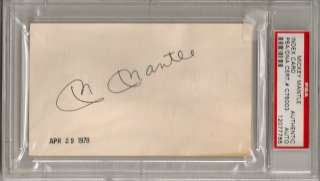 Mickey Mantle Autographed Signed Index Card Authentic PSA/DNA 