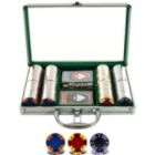 Trademark Poker 200 Chip Tri Color Suit Set w/Clear Cover Aluminum 