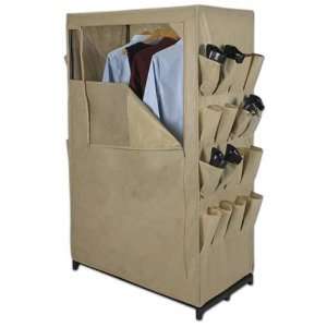   Clothing Storage Closet with Gray Polypropylene Cover