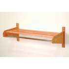 Wooden Mallet Hat and Coat Rack with Chrome Bar   Wood Finish Light 
