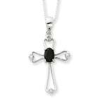 Allure Jewel & Gift Sterling Silver Ruby Cross Necklace