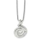 Jewelry Adviser necklaces Sterling Silver & CZ Brilliant Embers Swirl 