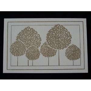  Cards And Envelope Golden Trees (Pack of 5 with assorted 
