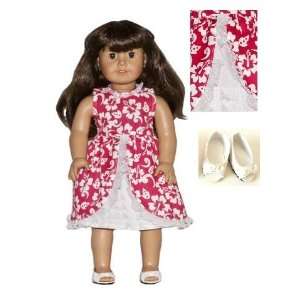 HAWAIIAN SURF DRESS Set with WHITE SHOES lot   Fits 18 American Girl 