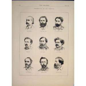  Portrait Celebrities Commune Members Old Print 1871