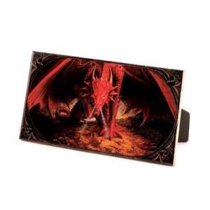 Evil Red Smoke breathing DRAGON Picture on CERAMIC TILE Wall/ Tabletop 