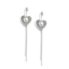 EE Hoop Earrings Silver Heart Cultured Freshwater Pearls
