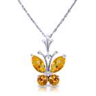 Galaxy Gold Products, inc 14K. White Gold Butterfly Necklace with 