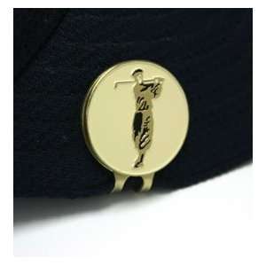 Visor Clip w/Golfer Coin  Antique Brass 