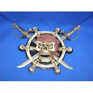 Pirates of The Carribean Skull and Sword Display, Black  