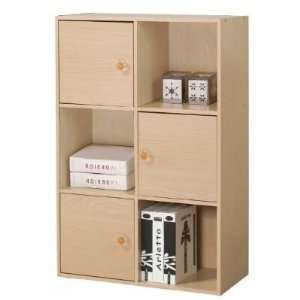  Furinno 3 Tier Bookcase Shelf with 3 Door/Round Handle 