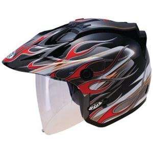  GMax GM27 Flames Helmet   Medium/Black/Red/Silver 