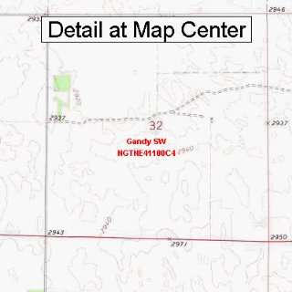   Topographic Quadrangle Map   Gandy SW, Nebraska (Folded/Waterproof