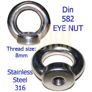  4 PCS Din 582 Eye Nut Stainless Steel 316 Metric Thread 8 