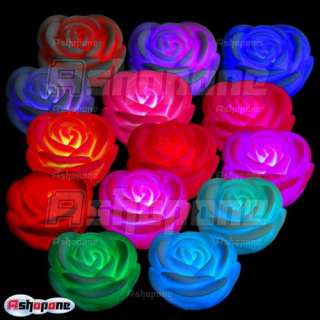 New 7 Color Change LED Rose Flower Candle Light Party  