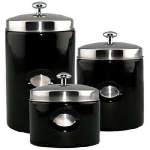 Black Contempo Canisters   Set of 3 