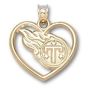  Tennessee Titans Logo Heart Pendant 14K Gold Jewelry 