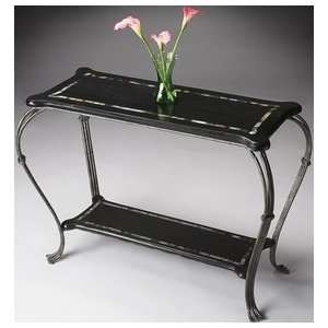 Butler Black Fossil Stone Console Table 