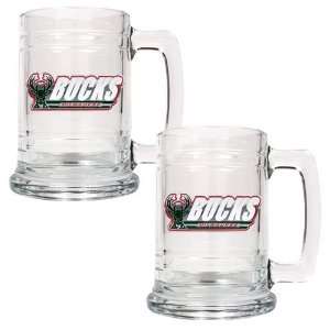  Milwaukee Bucks 2pc 15oz Glass Tankard Set Sports 
